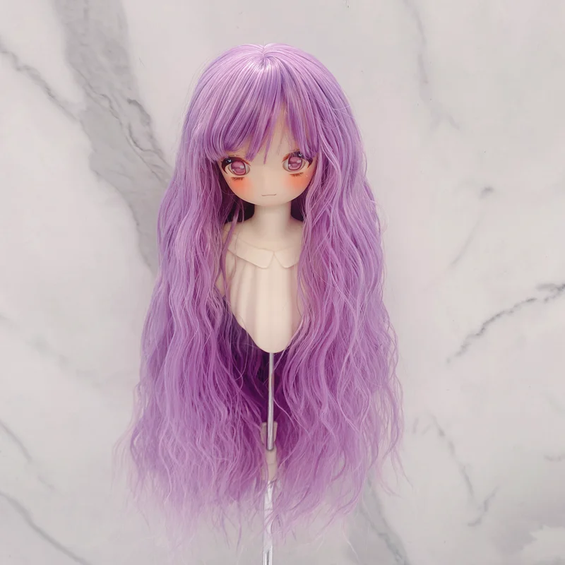 New Style 1/3 1/4 1/6 High Temperature Wire Cute  Wavy BJD Wig Two Colors For Doll Hair Wig