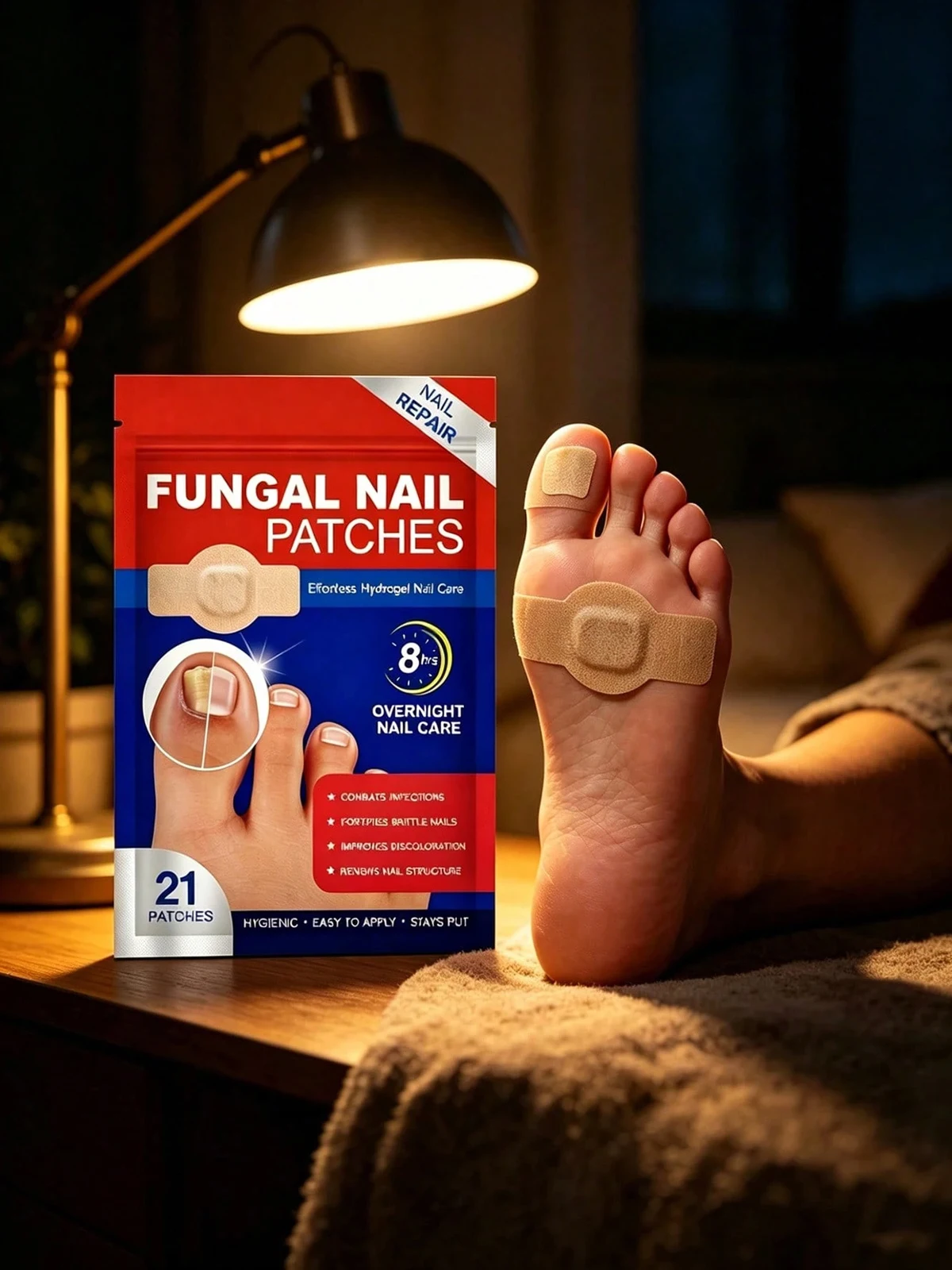 21Pcs/Box Premium Gentle Moisturizing Nail Patches for Repairing Damaged, Cracked, and Split Nails, Breathable Waterproof Nail S