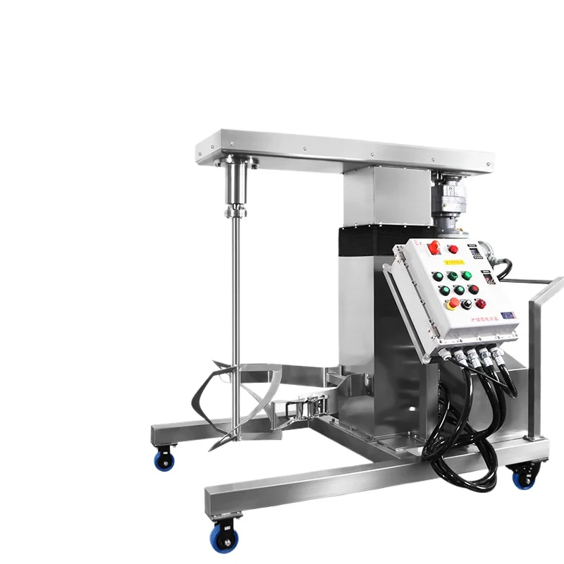 LMM Mobile Lifting Sanitary Grade Stainless Steel Electric Mixer Dispersion Equipment Ribbon Propeller