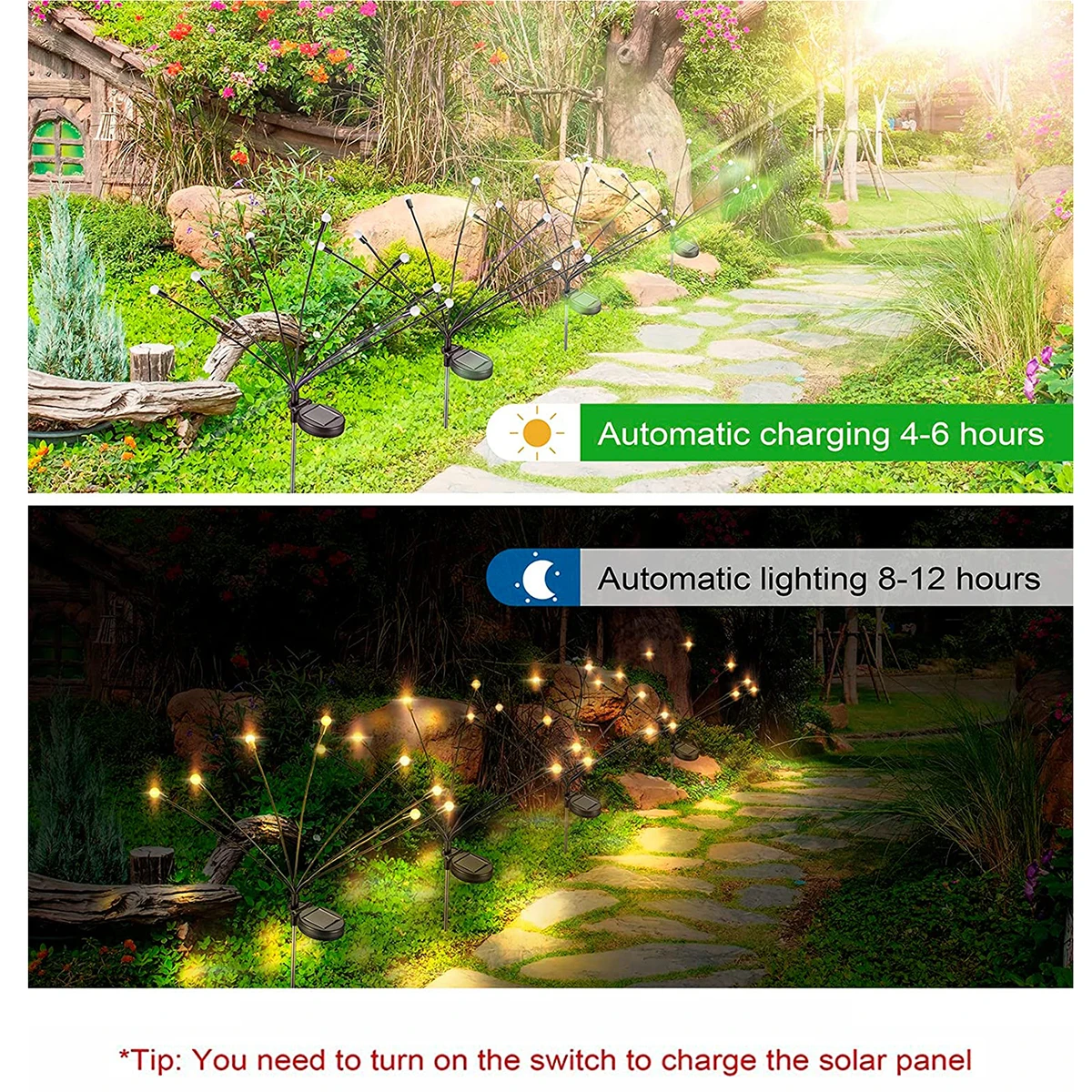 Solar Lights Firefly LED String Outdoor Garden Decoration Party Courtyard Lawn Lamps For Patio Terrace Landscape Decoration