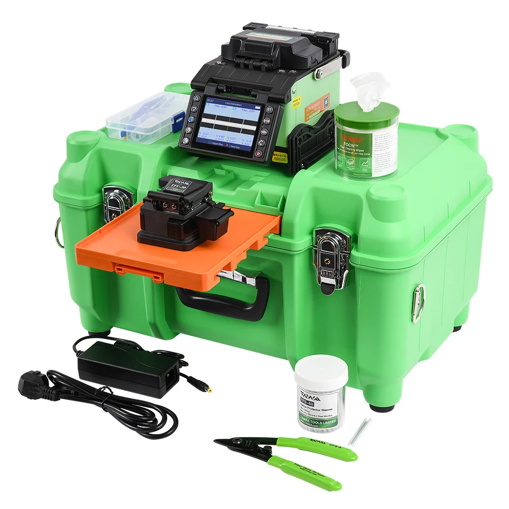 Komshine FX39 Fiber Optic Splicer FTTH Optical Fiber Fusion Splicer Automatic Fiber Optic Welder Splicing Machine Fast Welding