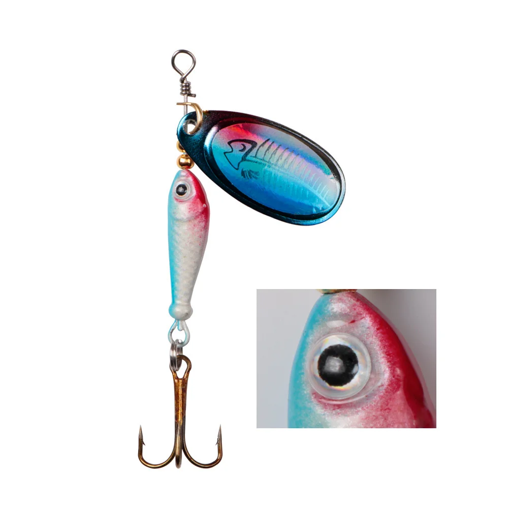 Rotating Spinner Fishing Lure Metal Spoon Hard Bait Treble Hooks Wobblers Bass Fishing Tackle Fishing Spoon Spinner Bait