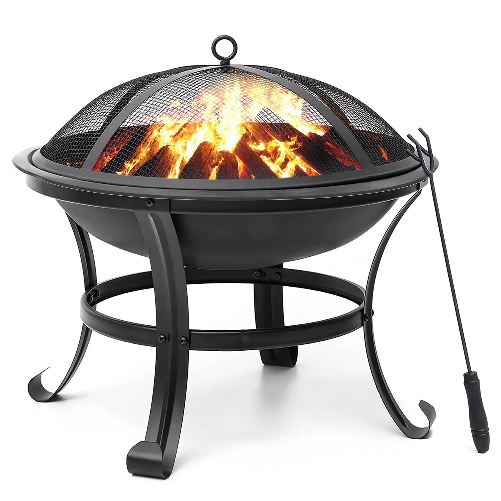 BBQ Grills Fire Basket with Spark Guard Portable Quick Heater Winter Outdoor Camping Picnics Fire Pit Garden Patio Backyard Gril