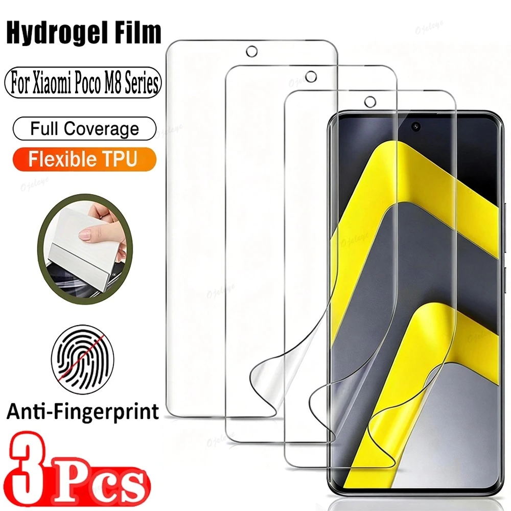 3PCS Full Coverage Hydrogel Film für Xiaomi Poco M8 Pro Soft Screen Protector Xiaomi Poco M8/M8 Pro 5G Schutzfolie Nicht Glas
