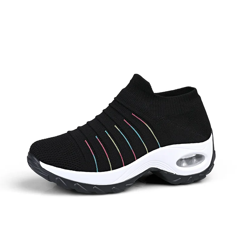Spring Women Breathable Shoes Woman Flat Slip on Platform Tenis for Women Mesh Sock Sneakers Shoes zapatillas aire mujer