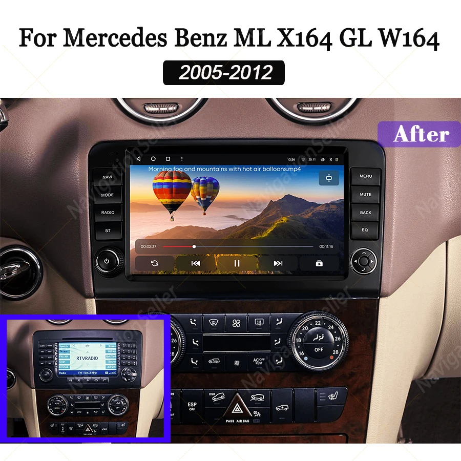 VIGOHI Autoradio For Mercedes ML W164 ML320 ML350 GL X164 Android Car Radio Stereo Multimedia Navigation Touch Screen Auto Audio