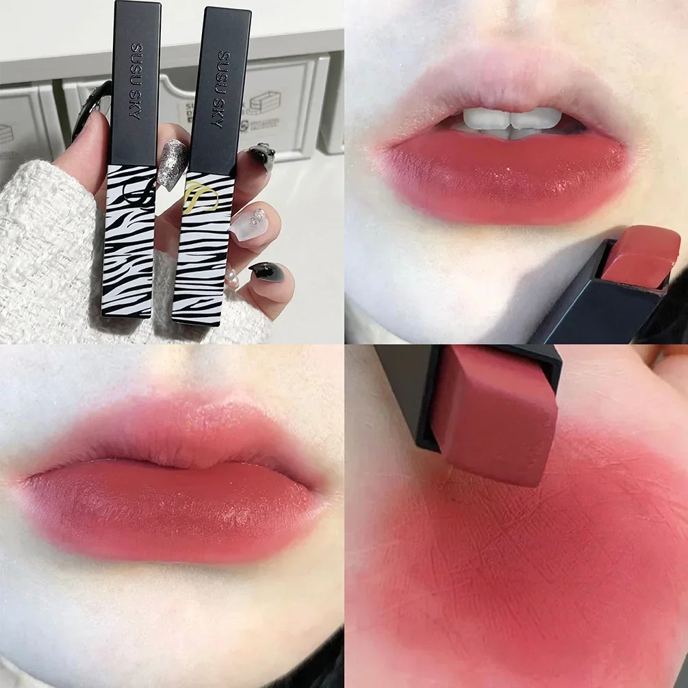 Sexy Nude Smoked Rose Matte Lipstick Lip Colour Velvety Lip Tint Solid Lip Gloss Waterproof Makeup Long Lasting Cosmetic