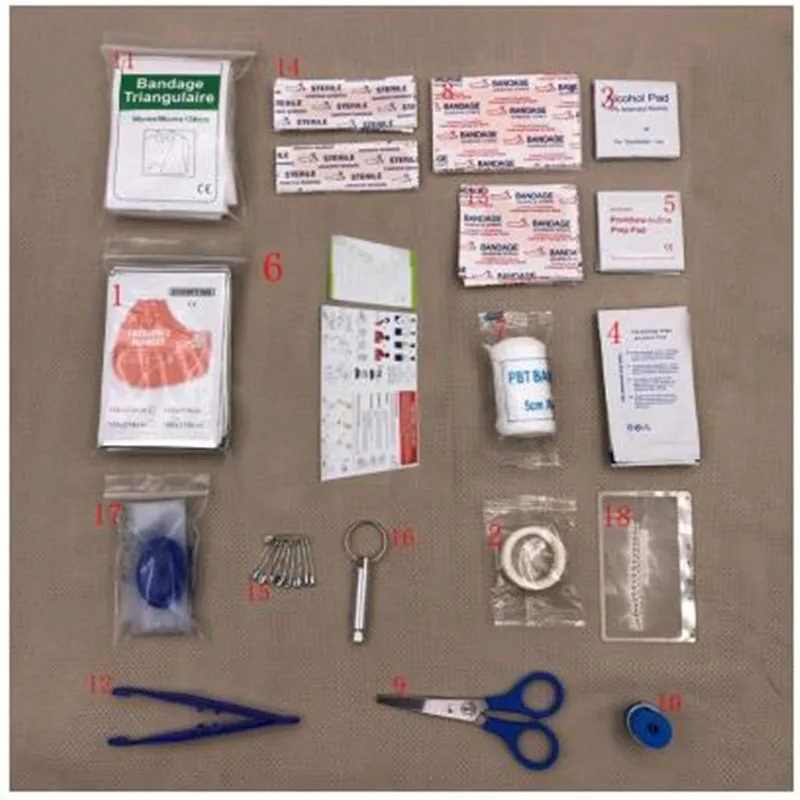 19 buah/set paket tas nilon 600D kantong medis taktis kamping Kit bertahan hidup darurat kotak berburu luar ruangan ukuran besar 600D