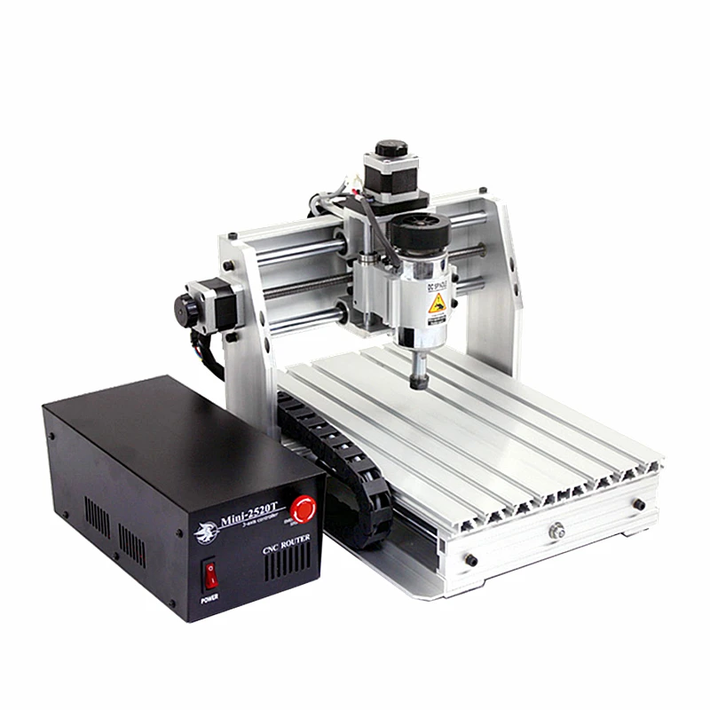 Mini CNC Router 3 Axis Engraver Milling Machine CNC2520T for CNC DIY Hobby with 200W Spindle Motor