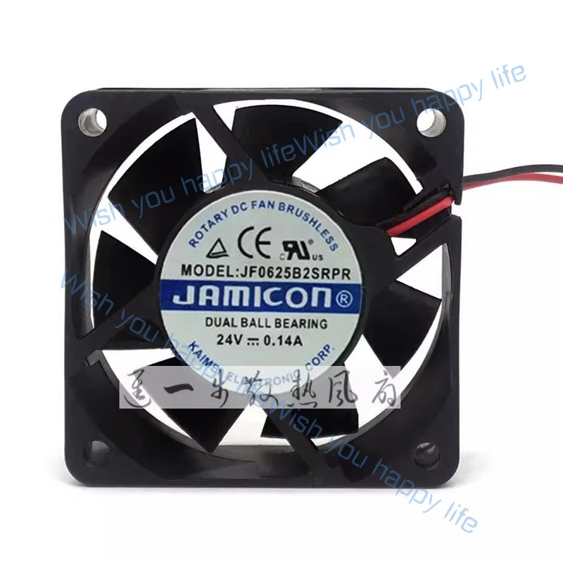 L... JAMICON JF0625B2SRPR 24V 0.14A 60*60*25MM 2-Wire Inverter Cooling Fan