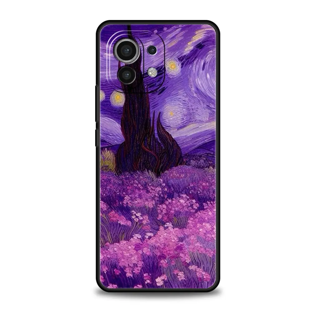 Phone Case For Xiaomi Mi 14 13 12 11 Lite 13T 12T 11x 11T 10T Pro 9T Note 10 Lite Soft Silicone Cover Starry night van gogh