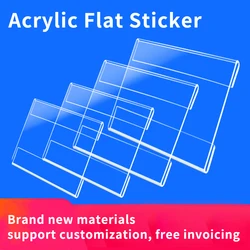 Wholesale10pcs Acrylic T1.3mm Plastic Price Tag Sign Label frame Display Wall Sticker Paper Advertising Promotion Name Card