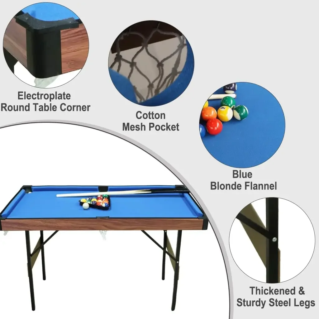 Folding Pool Table Set Mini Billiard Portable Top Snooker Game with All Accessory, Simple Assembly