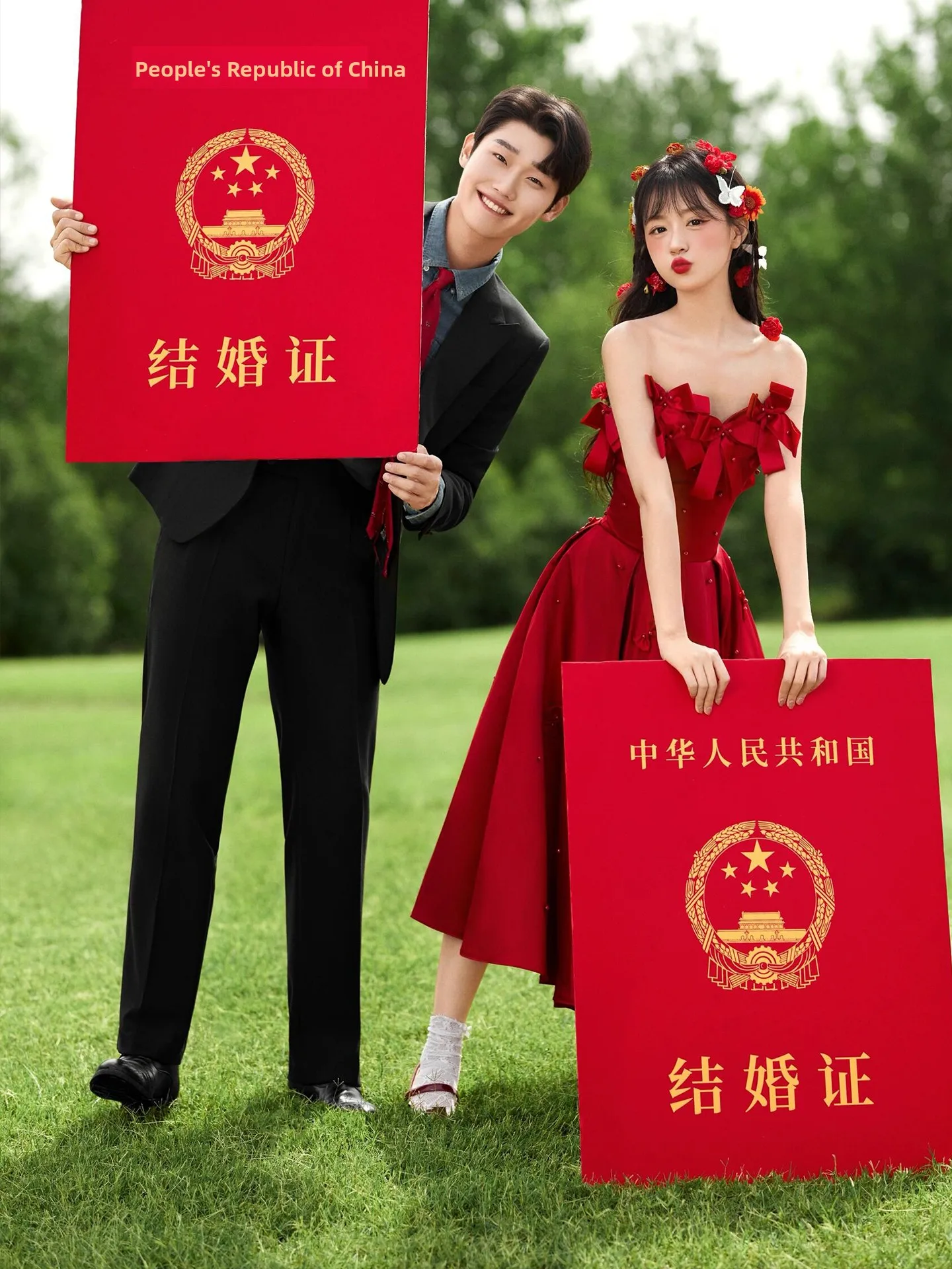 

Свадебное платье из винно-красного атласа с бантом, в нежном стиле, с жемчужной отделкой, с завышенной талией, А-силуэт, миди, для свадебного банкета