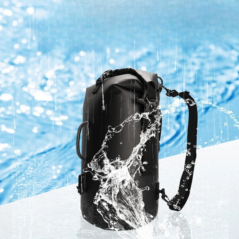 Floating Waterproof Dry Bag, Submersible Float Storage Sack, Foldable Swimming Backpack Tote with Air Valve for Beach & River