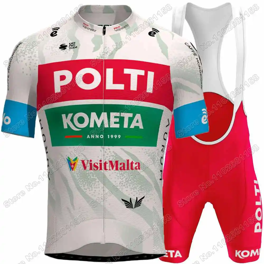 2025 Team Polti Kometa Cycling Jersey Set Summer Cycling Clothing Men's Short Sleeve Kit Road Bike Shirt Suit Bicycle Bib Shorts