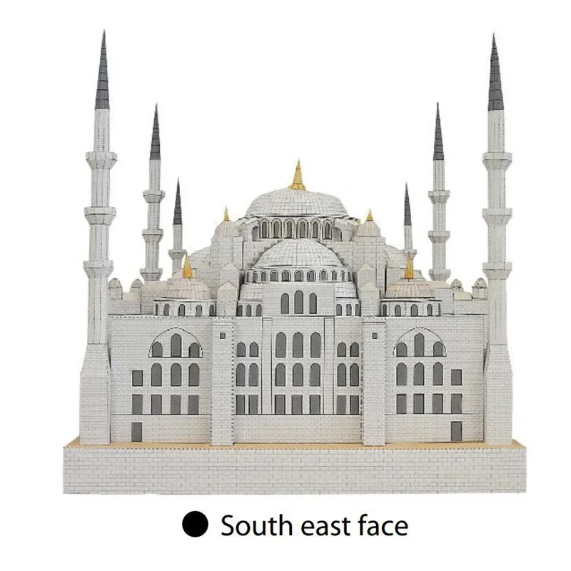 40cm animal model Turkish Blue Mosque Animal Sculpture Papercraft bedroom Living Room handmade DIY Geometric origami model