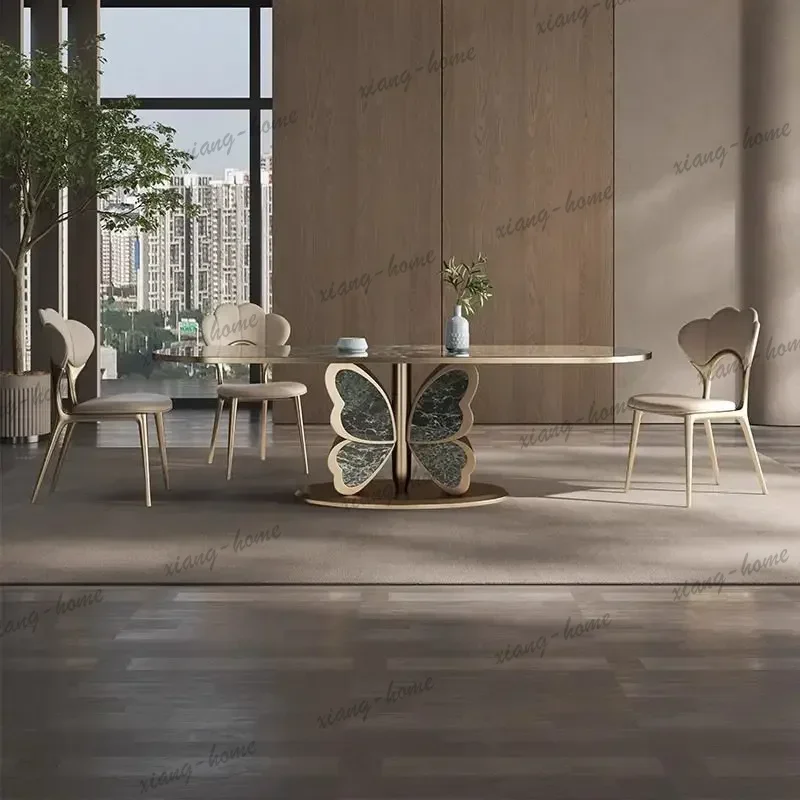 Designer Style Dining Tables Space Small Base Extending Luxury Dining Tables Modern Expandable Mesas
