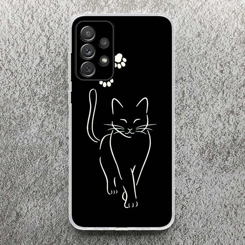 Cat Footprint Funny Paw Cute Phone Case for Samsung Galaxy A14 A54 A15 A55 A13 A53 A12 A52 A25 A35 A24 A34 A23 A33 A22 A32 A04S