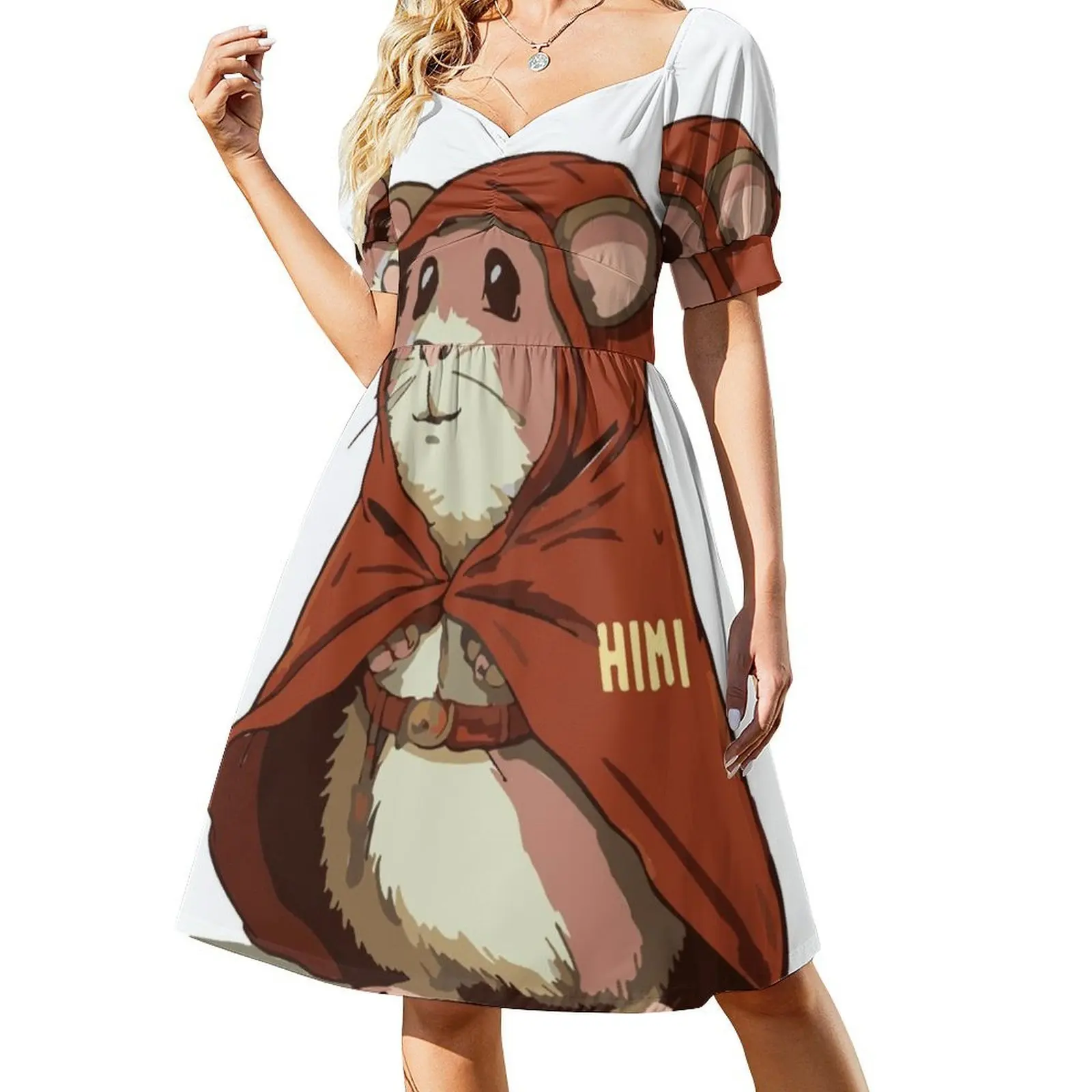 فستان هيمي ذا هامستر بوهو أنيق أنيق لحفلات الزفاف على الشاطئ فستان هامستر هيرو كونغ فو براون كوميك 70S للنساء