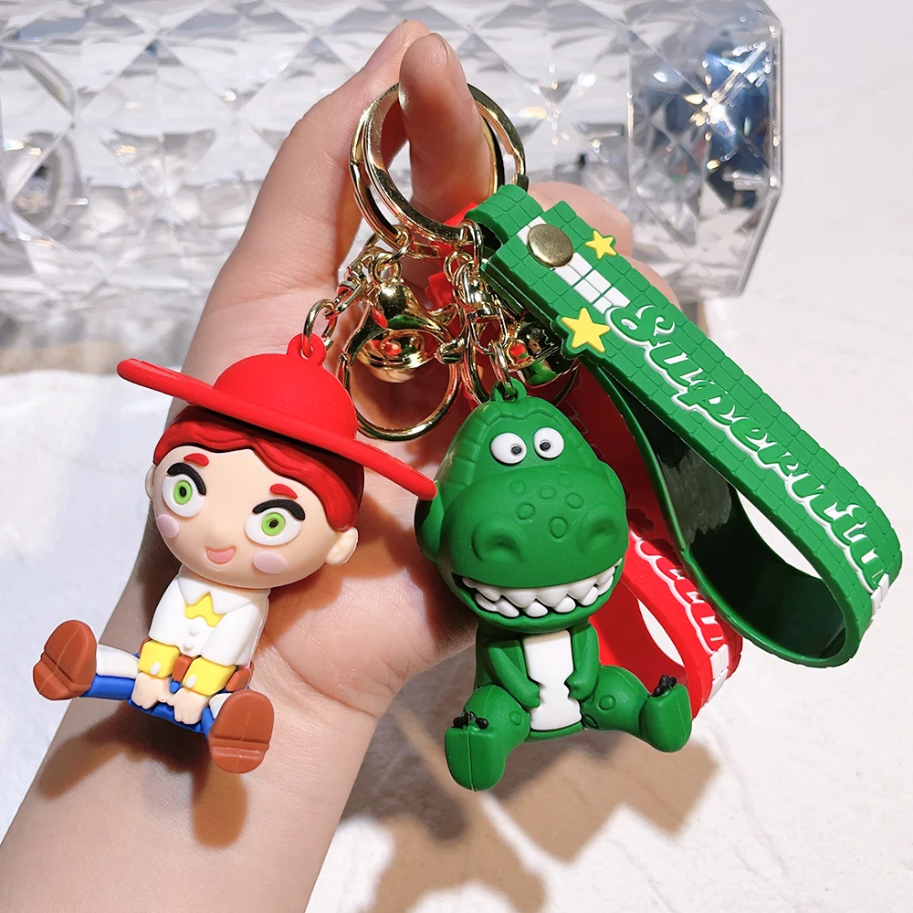 Disney Toy Story Keychains Anime Buzz Lightyear Woody Lotso Keyring Collection Doll Bag Car Accessory Christmas Gifts