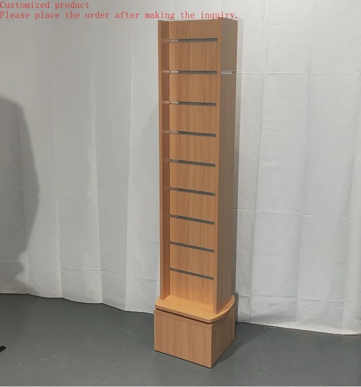 

Custom.Rotating Slatwall Display Stand - Wood Color