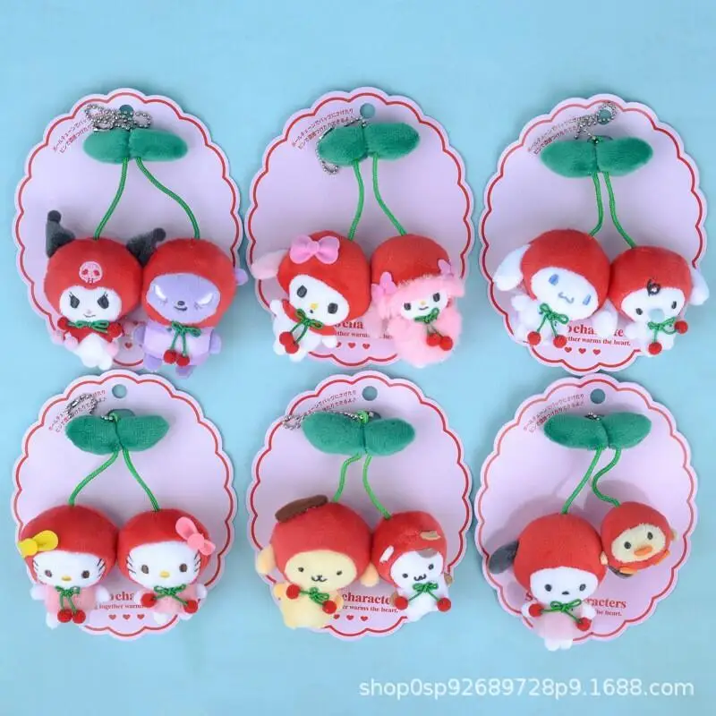 

Мультяшные брелоки и косметички Sanrio Hello Kitty, Cinnamoroll, Kuromi, Cherry Head Cover Series, украшения на молнии, подарок для девочки на день рождения