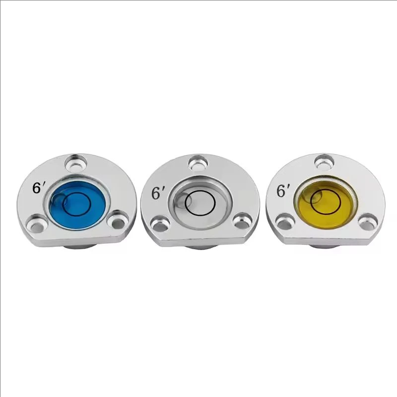 1PCS Size 28.5*8mm Alloy Metal Semicircle Spirit Level Bubble Liquid Bead Indicator for Total Station with Mounting Holes
