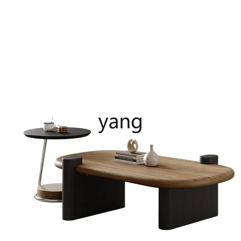 xyy moon round coffee table 2024 new light luxury high-end living room home solid wood coffee table