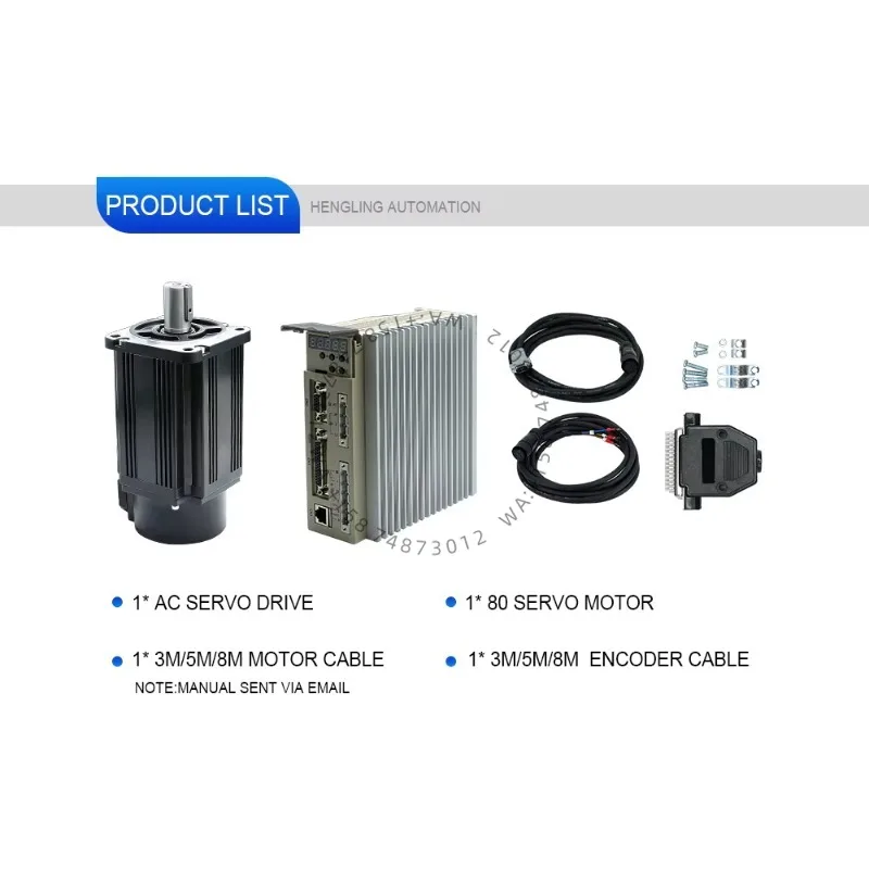 T3L RS485 2.39Nm 3A 3000RMP 80ST-M02430 Servo Kit 220V 750W AC Servo Motor e Unidade Com Codificador Óptico 2500PPR