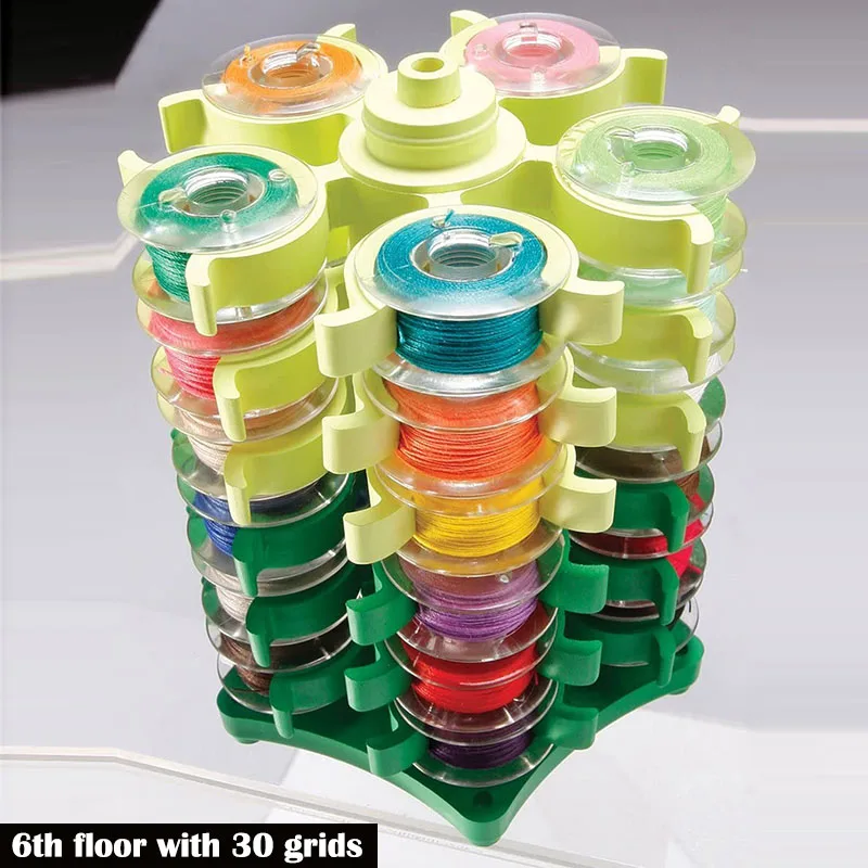 Storage Clip Stand Sewing Bobbins Tower For 30 Thread Spool Plastic Holder Clamp Organizer Sewing Machine DIY Embroidery Tool