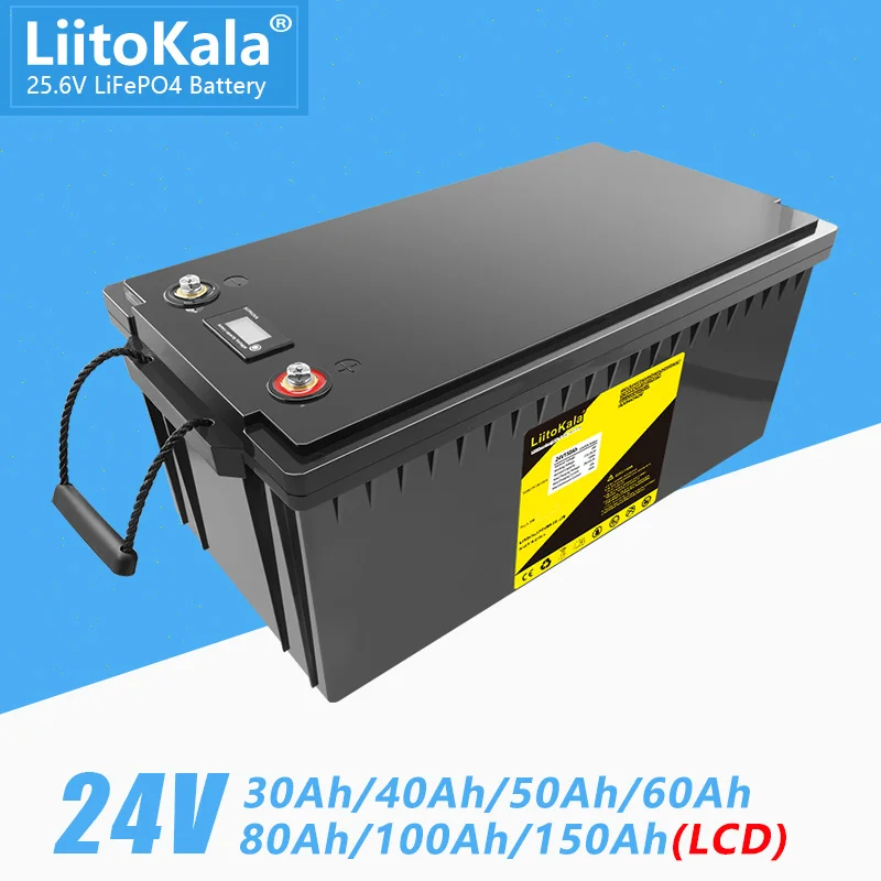 LiitoKala 24V 50Ah 60Ah 80Ah 29.2V 100Ah 150Ah LiFePO4 Battery for Electric Wheelchair Elderly Scooter Children Toy Car
