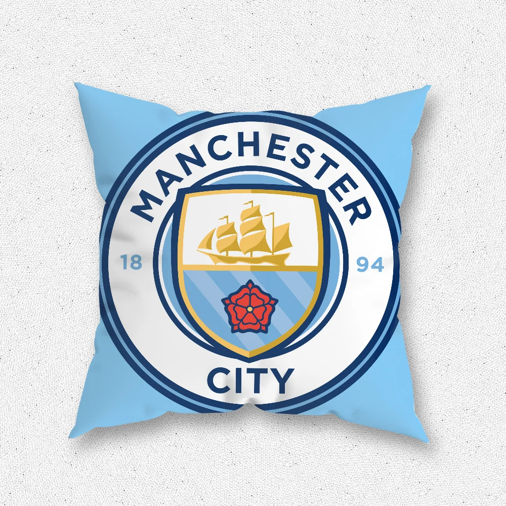 F-Football Living M-Manchesters C-City Pillow Case For Home Bedroom Room Decoration Living Room Sofa Cushion Cover Suitable