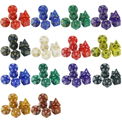 7 pz/set dadi effetto marmo poliedrico, per DNDGame e gioco da tavolo RPG, come regalo