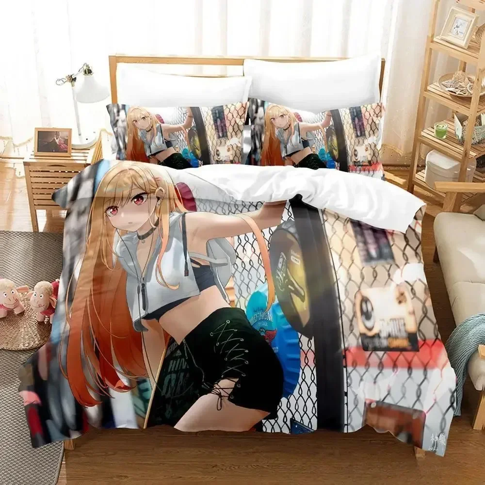 

3D Print Anime Kawaii Marin Kitagawa Bed Set Duvet Cover Pillowcase Bedding Set Bed Linen Sheet Quilt Cover Full Queen King Size