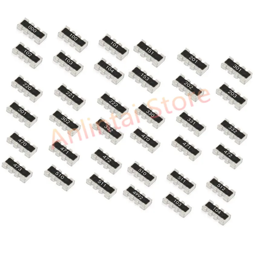 100PCS SMD Network Resistor Arrays 0603x4 0402x4 0 101  103 102  202  220 221 222  330 331  470  471 472  510  511 512 4701