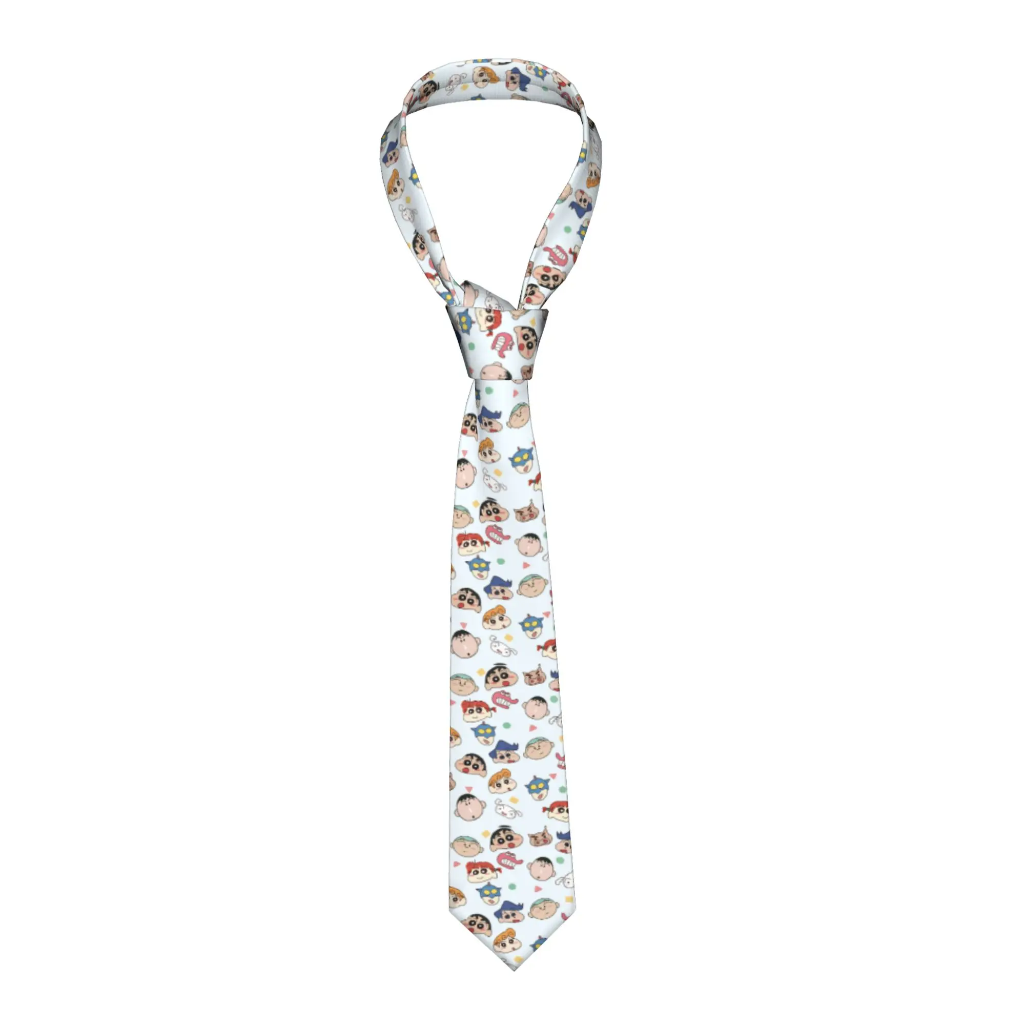School Friends Shinchan Necktie Men 8 cm Silk  Classic Neck Tie  for Mens Daily Wear Gravatas Wedding Accessories Cosplay Props