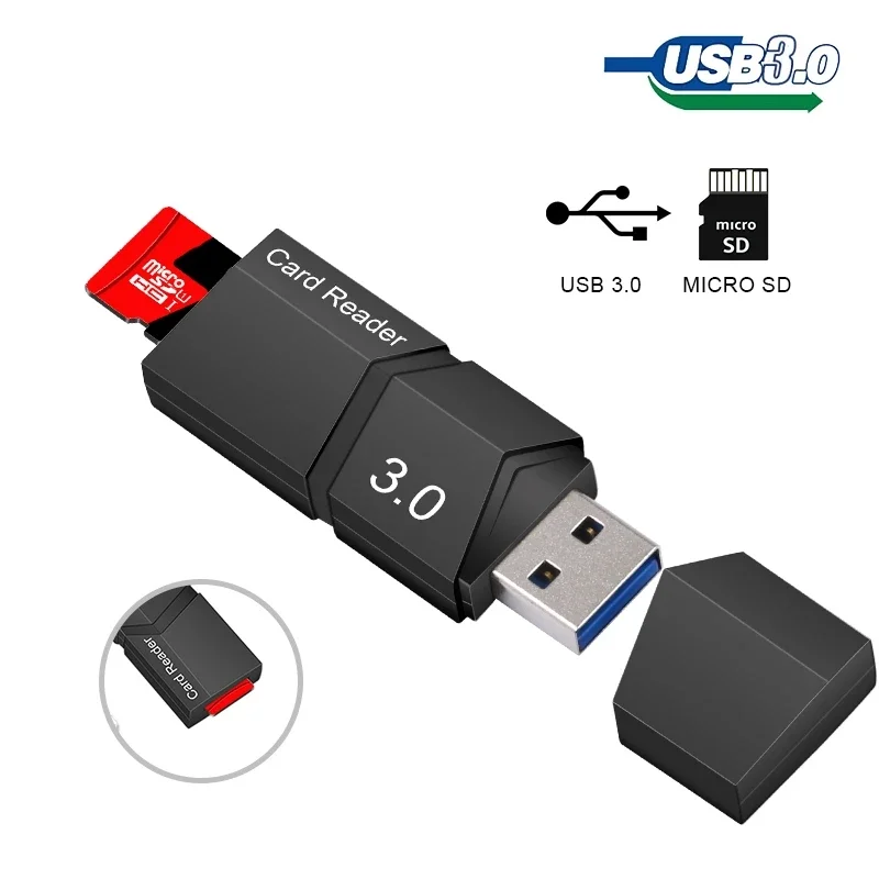 USB 3.0 Card Reader Micro USB Flash Drive Adapter Connector High Speed TF Memory Card Reader with retail package