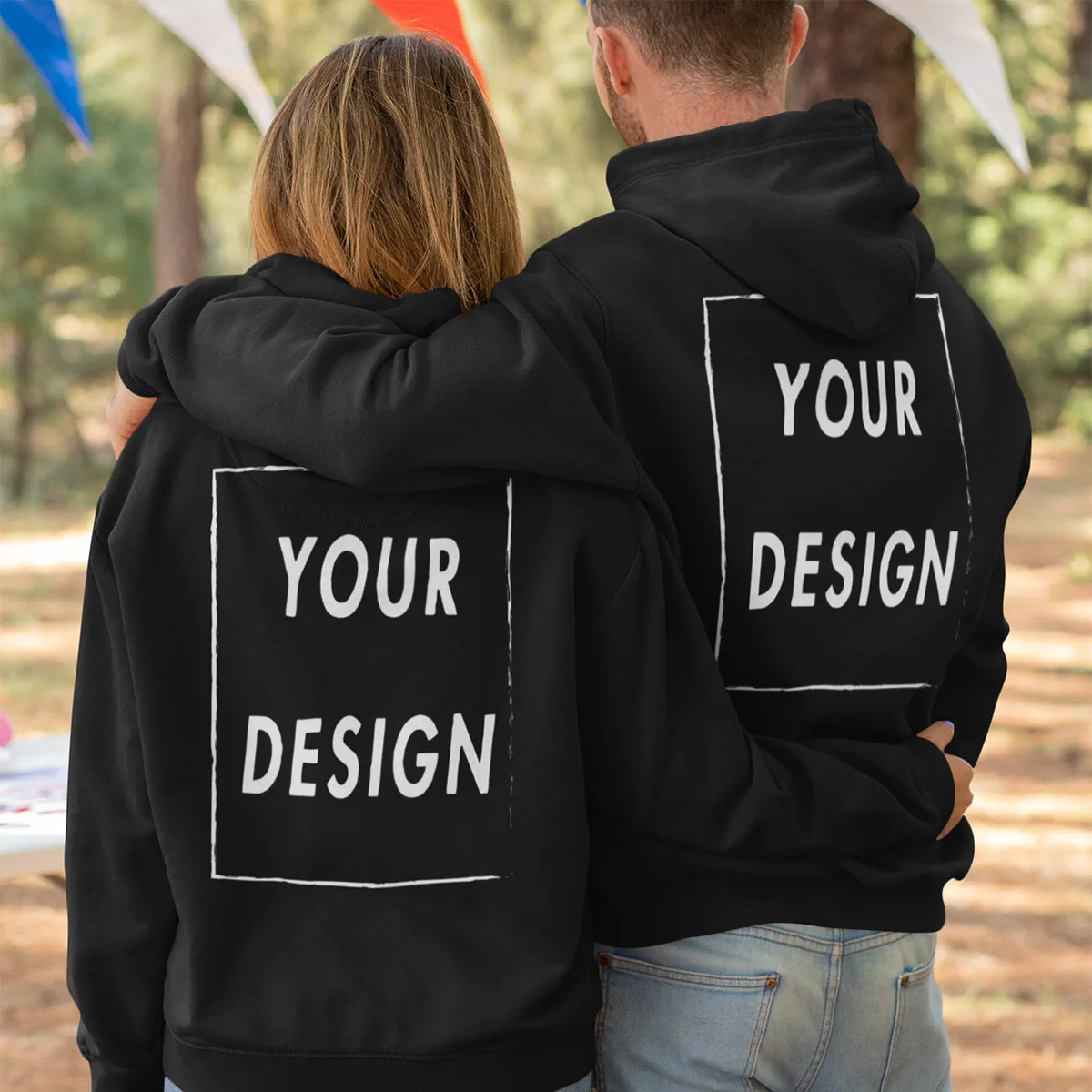 Custom Hoodies Sweatshirt Add Your Design Front and Back Both Side Long Sleeve Heavy Weight Warm Men Women Hooded Tops