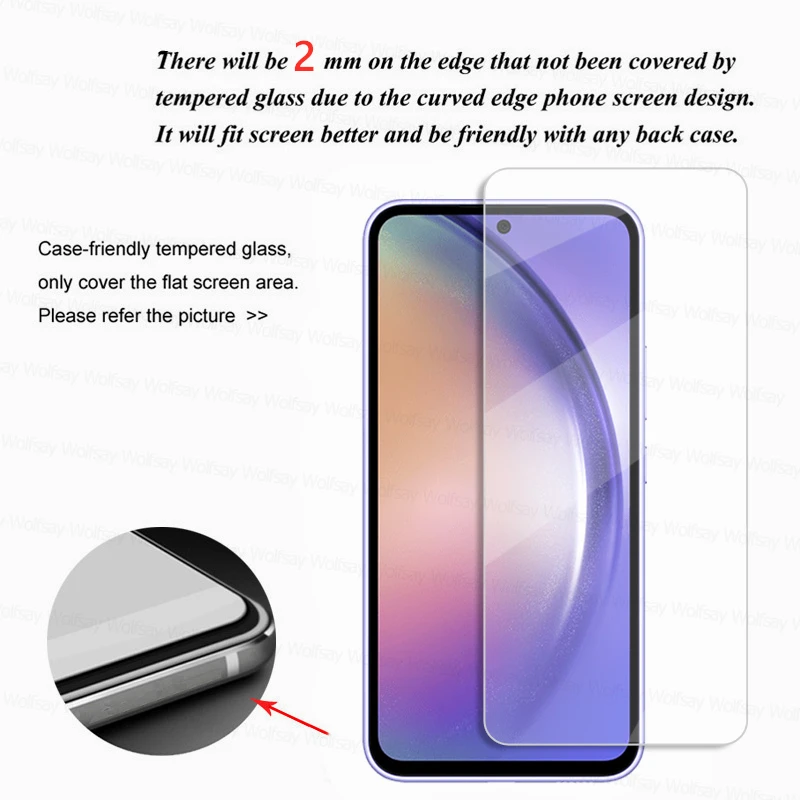 2/4PCS Screen Protector Voor Samsung Galaxy A54 5G Gehard Glas Samsung Galaxy A04S A14 A24 A34 A54 5G Volledige Lijm Scherm Glas