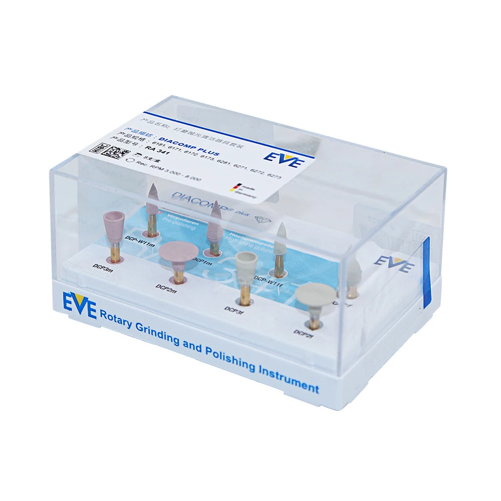 EVE Dental Composite Polishing Set RA341 Diacomp Plus Twist Grinding Instrument Kit Hybrid Ceramic Dentist Clinic Burs Products