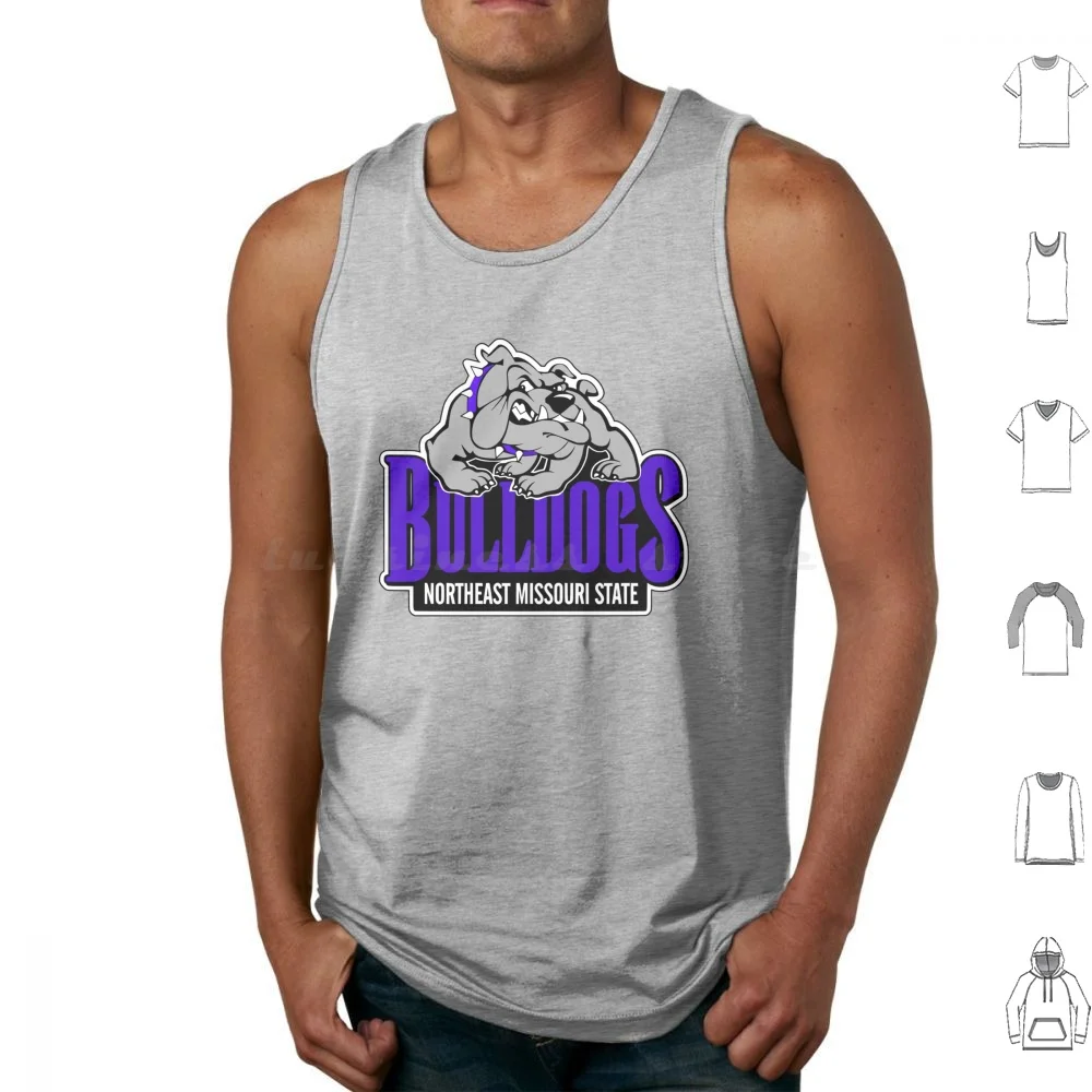 Vintage-Northeast Missouri State Bulldogs Logo Tank Tops Vest Sleeveless Northeast Northeast Missouri State University Mo