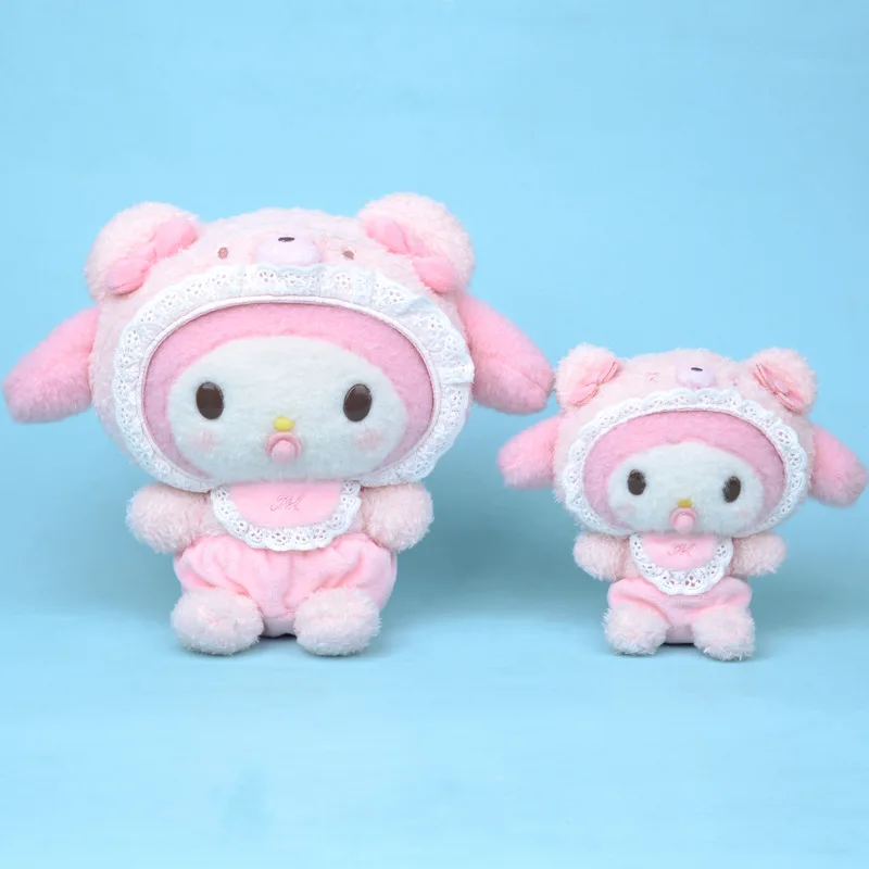 Kawaii Sanrio Plush Toys Hello Kitty My Melody Room Decor Kuromi Plushie Cinnamoroll Doll Plush Keychain for Birthday Present