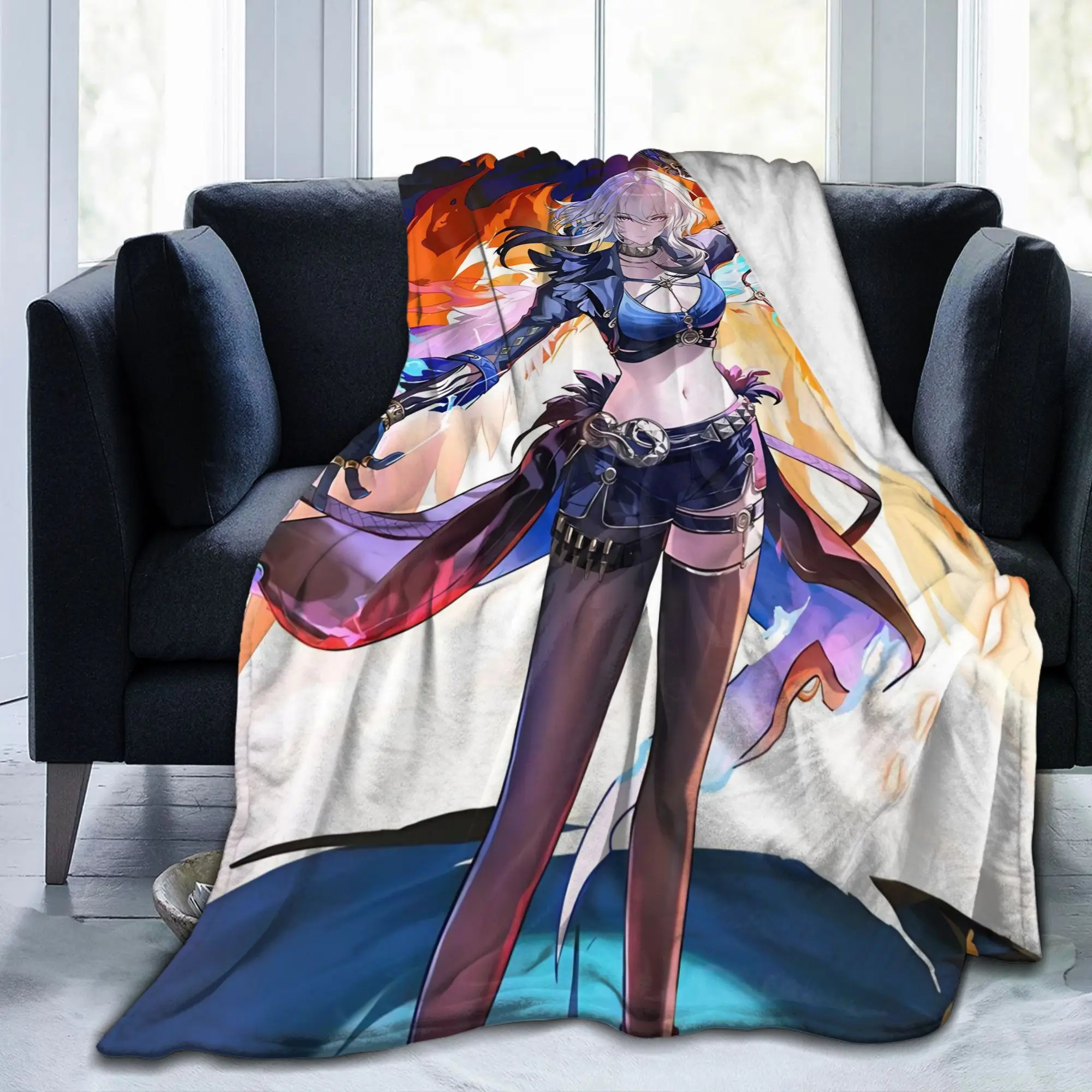 Wuthering Waves WuWa Galbrena بطانية لعبة أنيمي الصوف الجدة لينة رمي بطانية للمفرش الشتاء السفر #2