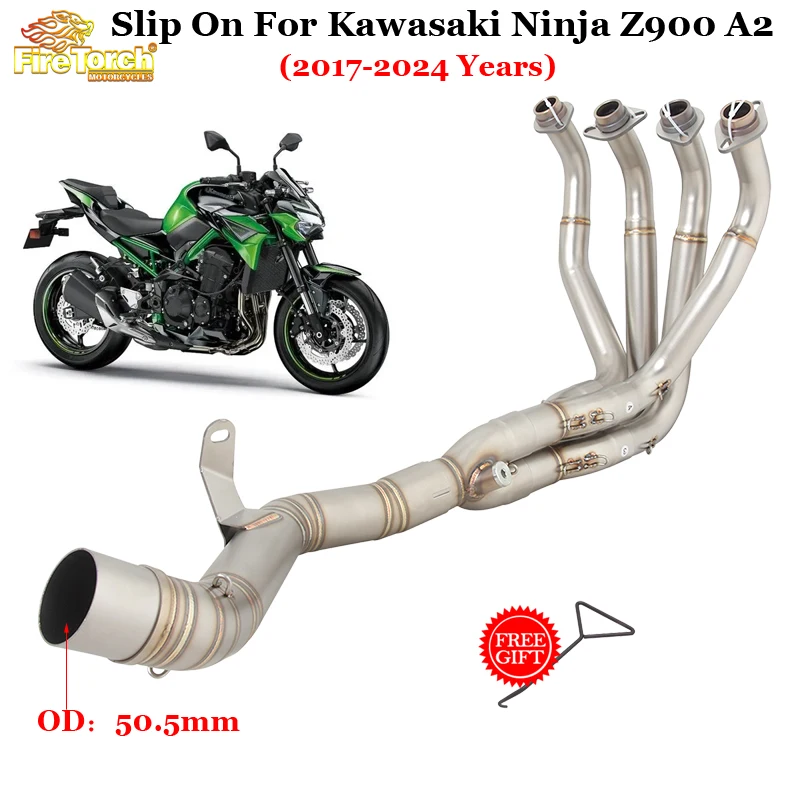 

Slip On Motorcycle Exhaust Escape Full System Muffler 51mm Header Front Link Pipe For KAWASAKI Z900 A2 35KW 70KW 2017 - 2024