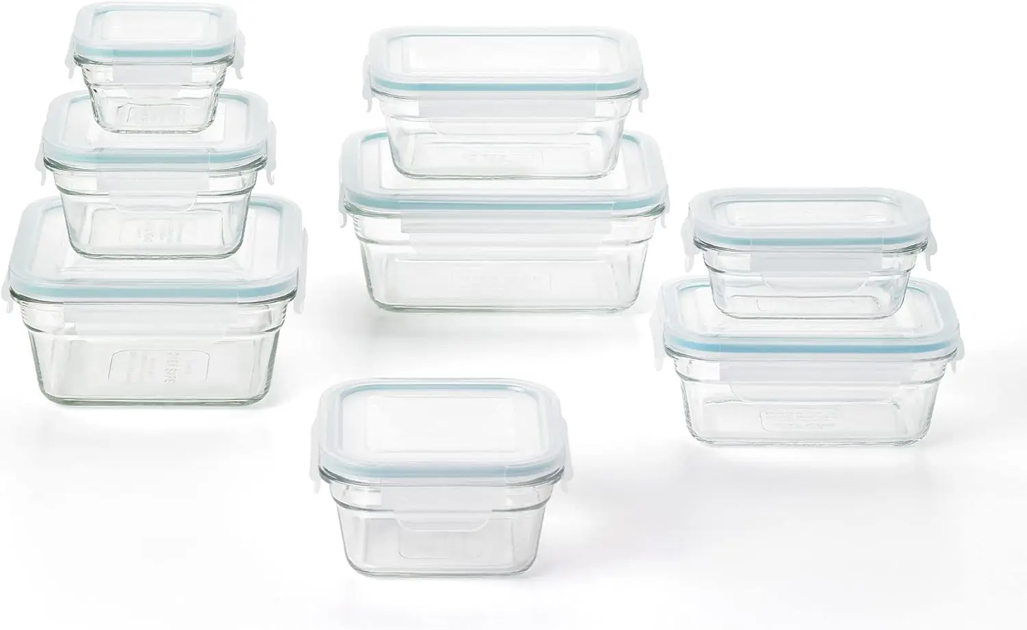 Tempered Glass Food  Containers with Lids for Household , Meal Prep, and Leftover , Clear (8 Pack)