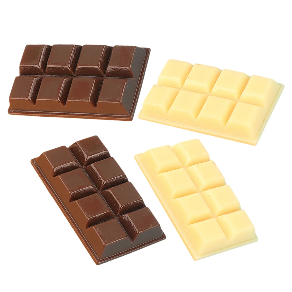 4 Pcs Chocolate Ornaments Bulk Multi-function Decor Faux Dessert Props Educational Model Tabletop Resin Fake Simulated