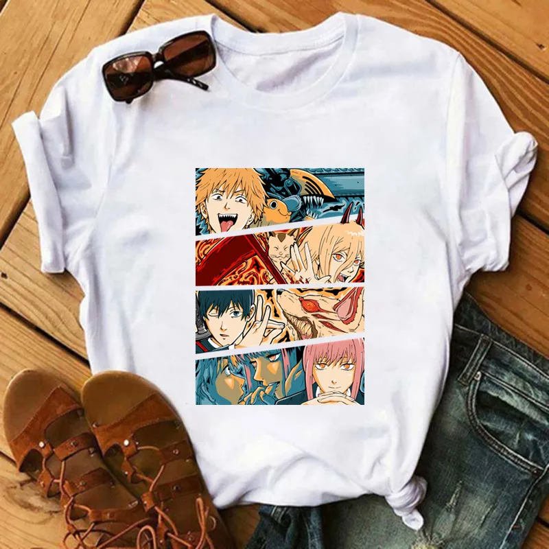 Naszywki z piłą łańcuchową Anime Pochita na ubrania Vynil ciepła naklejki termiczne DIY Kids T shirt żelazko dla kobiet z aplikacjami