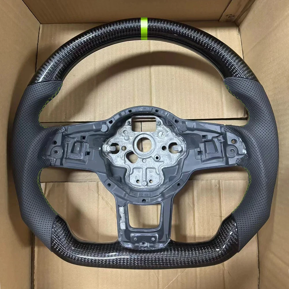 Acessórios de montagem do volante, fibra de carbono, etiqueta traseira vermelha, personalizada, apto para VW MK7, MK7.5, GTI R, Polo, 2013-20