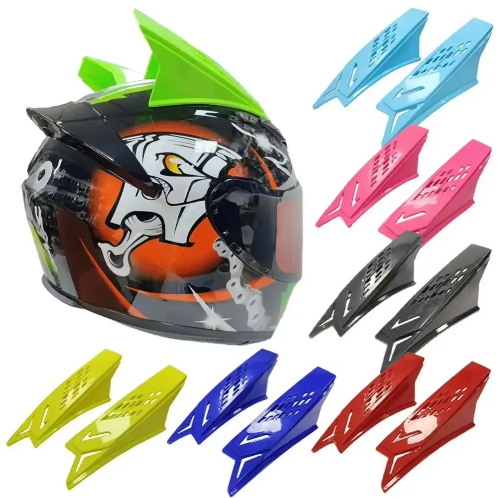 2 Pcs Plastic Motorcycle Helmet Horn Self-adhesive Universal Motocross Racing Mohawk Horns Durable Motorbike Bike Helmet Ears